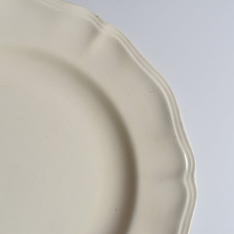 Vintage Footed Plate Digoin & Sarreguemines Ivoire Floral Rim