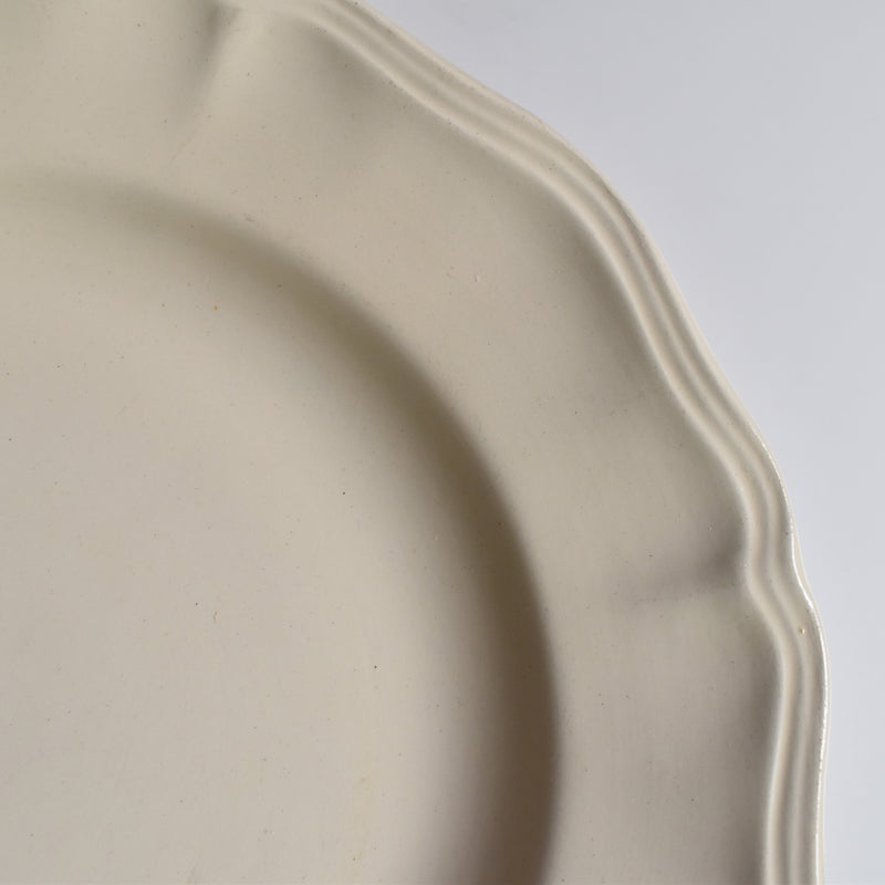 Vintage Footed Plate Digoin & Sarreguemines Ivoire Floral Rim