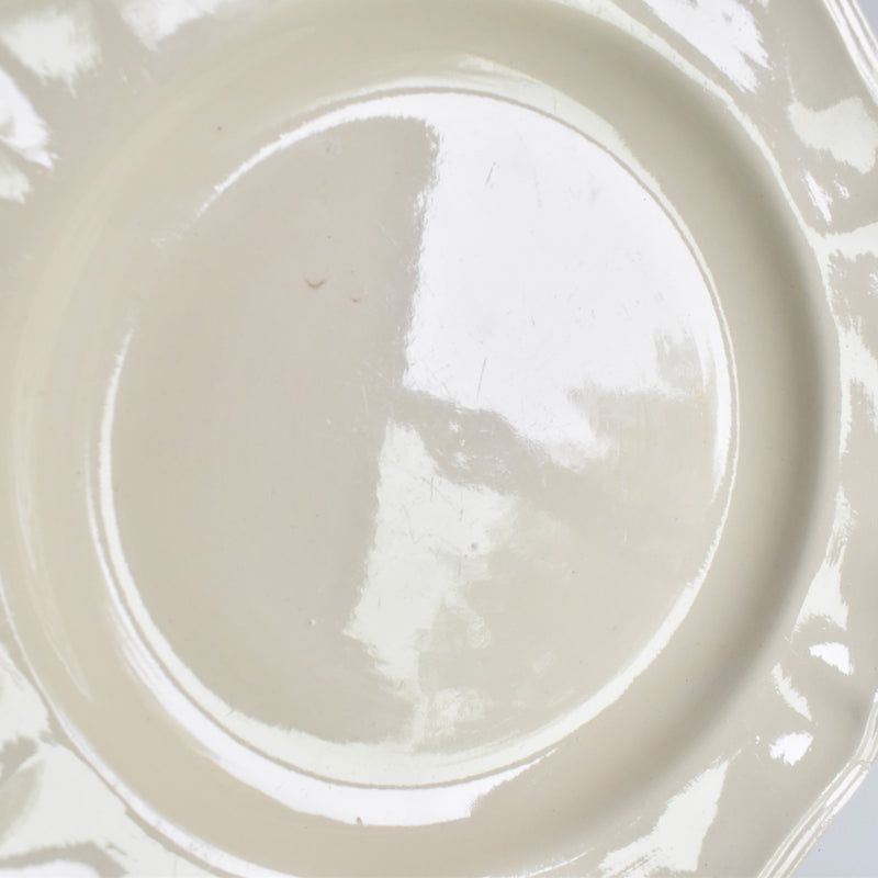 Vintage Footed Plate Digoin & Sarreguemines Ivoire Floral Rim