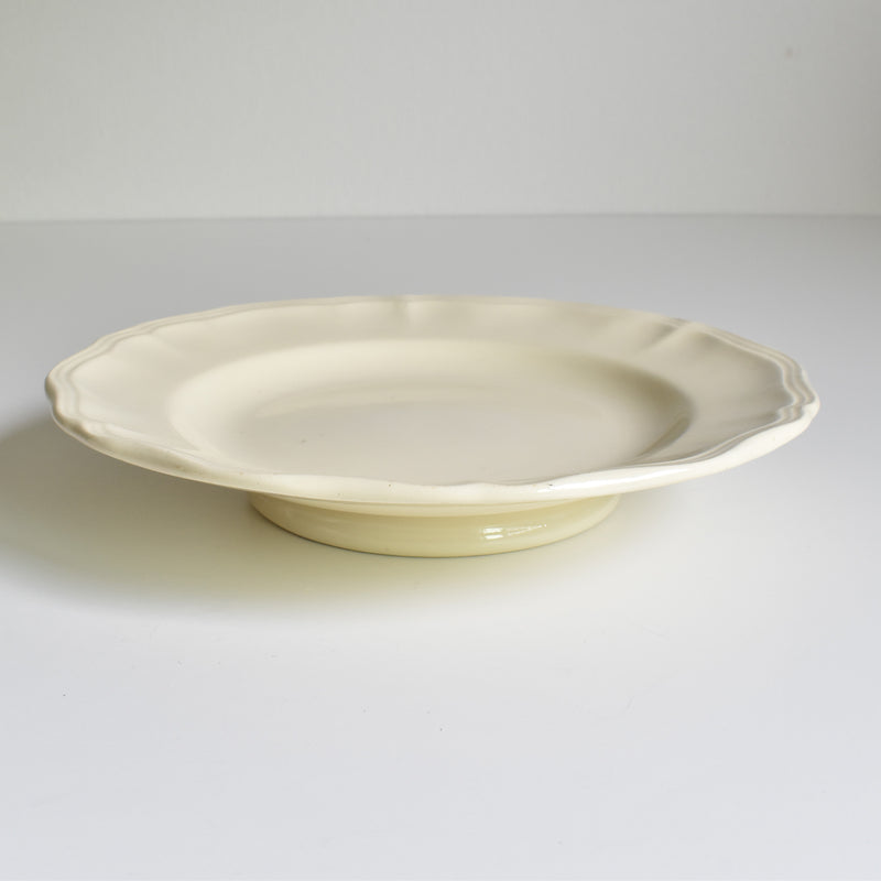 Vintage Footed Plate Digoin & Sarreguemines Ivoire Floral Rim