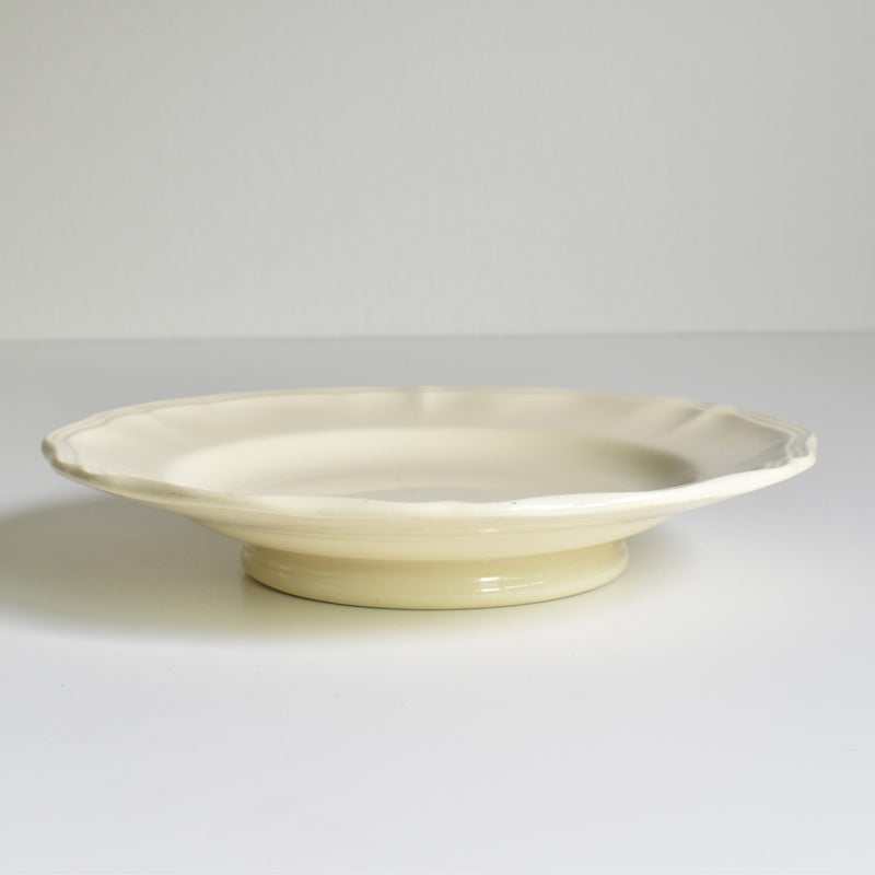 Vintage Footed Plate Digoin & Sarreguemines Ivoire Floral Rim