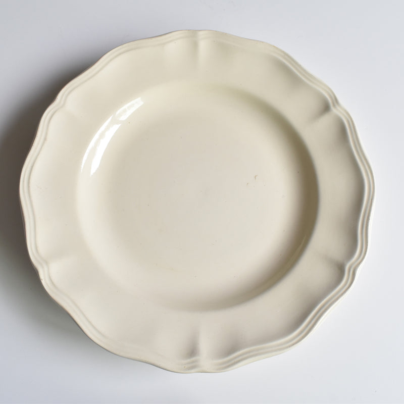 Vintage Footed Plate Digoin & Sarreguemines Ivoire Floral Rim