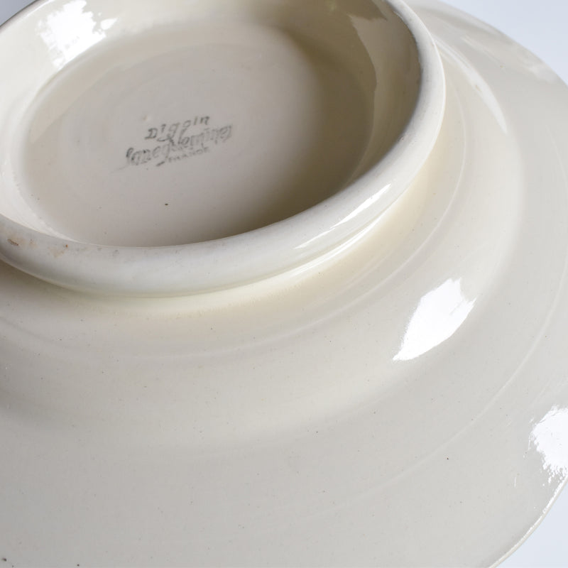 Vintage Footed Plate Digoin & Sarreguemines Ivoire Floral Rim