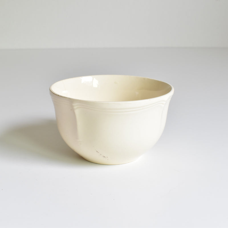 Vintage Digoin & Sarreguemines Chocolate Cup Ivoire Scalloped Rim