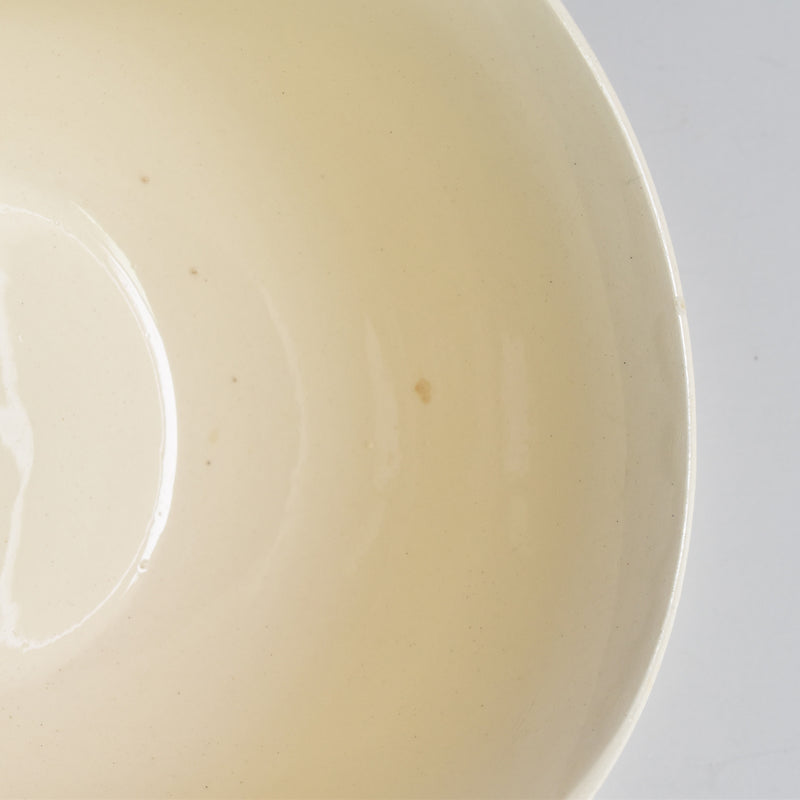 Vintage Digoin & Sarreguemines Chocolate Cup Ivoire Scalloped Rim