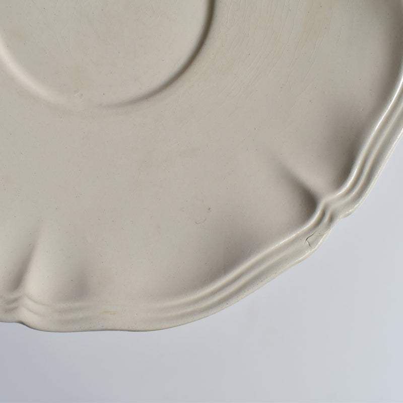 Vintage Digoin & Sarreguemines Chocolate Cup & Saucer, Ivoire, Floral Rim