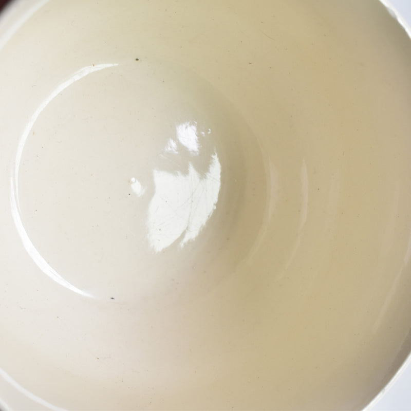 Vintage Digoin & Sarreguemines Chocolate Cup & Saucer, Ivoire, Floral Rim