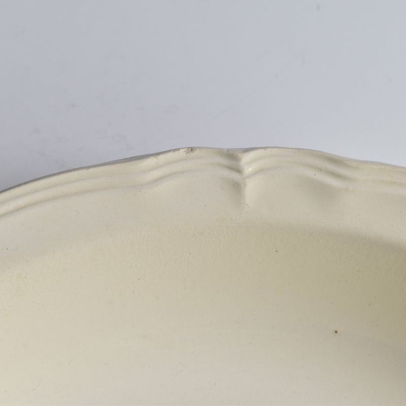 Vintage Deep Plate Digoin & Sarreguemines Ivoire Floral Rim