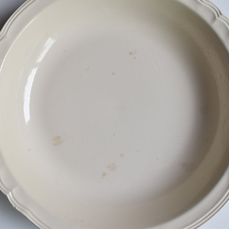 Vintage Deep Plate Digoin & Sarreguemines Ivoire Floral Rim