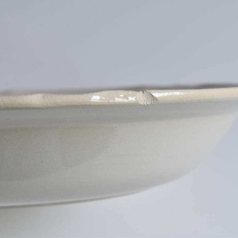 Vintage Deep Plate Digoin & Sarreguemines Ivoire Floral Rim