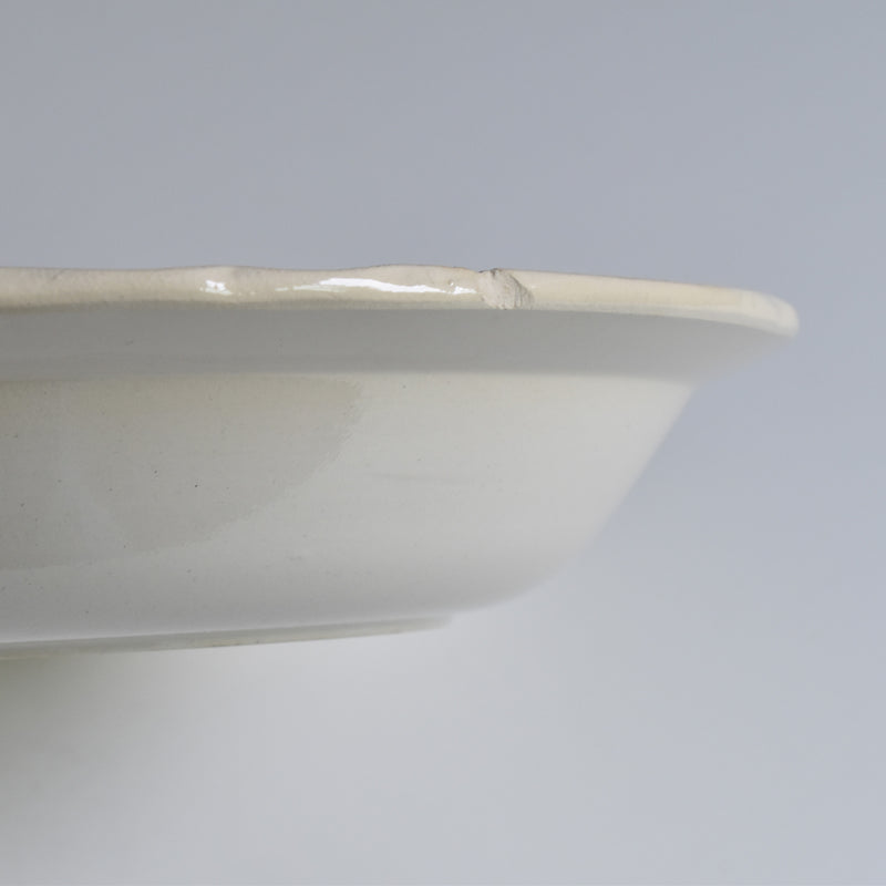 Vintage Deep Plate Digoin & Sarreguemines Ivoire Floral Rim