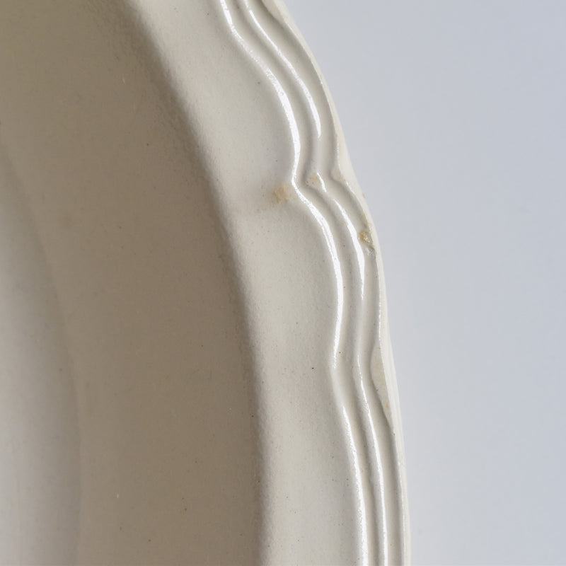 Vintage Deep Plate Digoin & Sarreguemines Ivoire Floral Rim