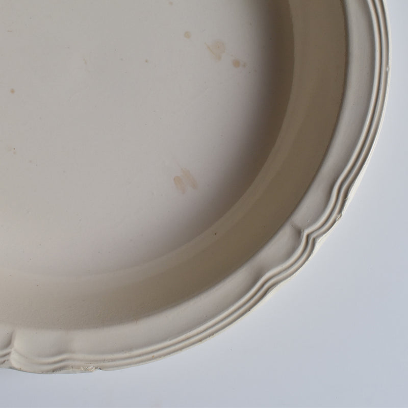 Vintage Deep Plate Digoin & Sarreguemines Ivoire Floral Rim