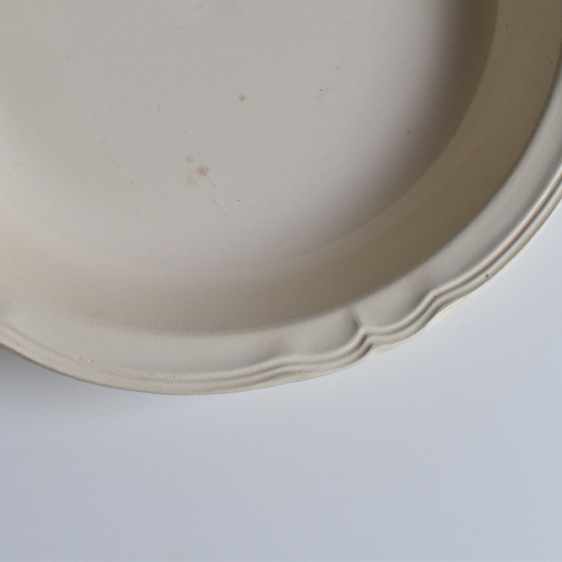 Vintage Deep Plate Digoin & Sarreguemines Ivoire Floral Rim