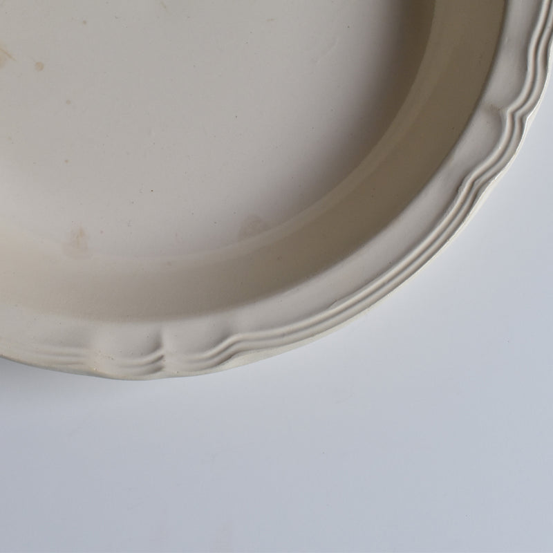 Vintage Deep Plate Digoin & Sarreguemines Ivoire Floral Rim