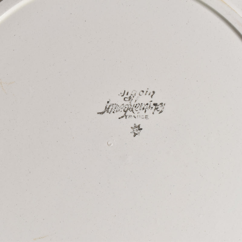 Vintage Deep Plate Digoin & Sarreguemines Ivoire Floral Rim