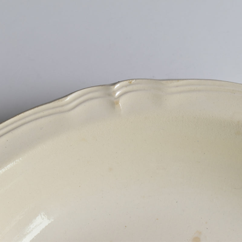 Vintage Deep Plate Digoin & Sarreguemines Ivoire Floral Rim