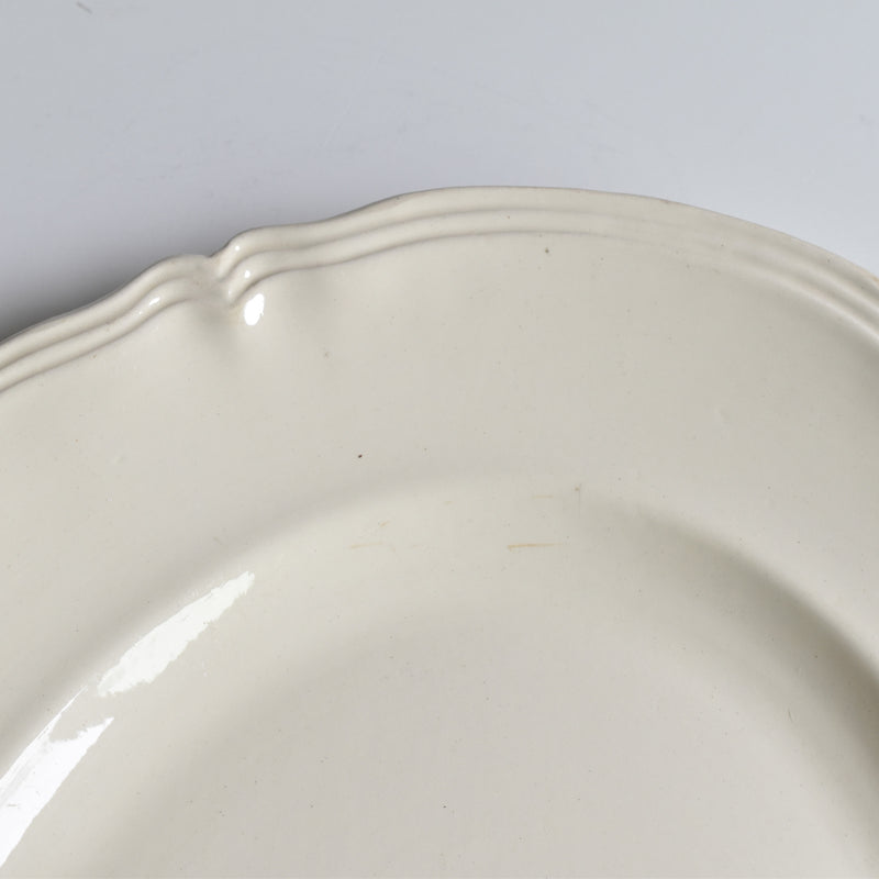 Vintage Oval Platter Digoin & Sarreguemines Ivoire, Petal Rim A