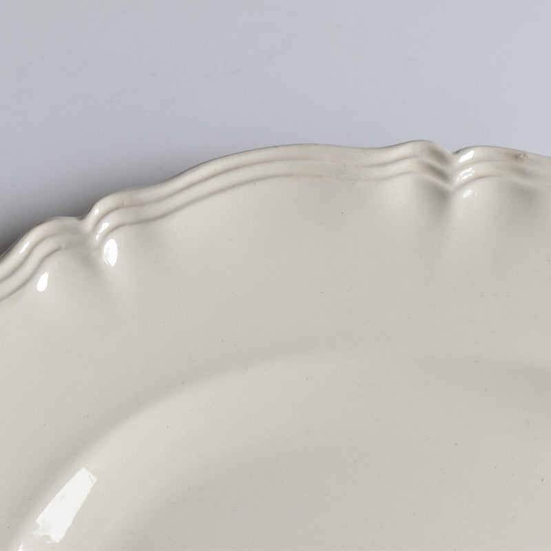 Vintage Oval Platter Digoin & Sarreguemines Ivoire, Petal Rim A