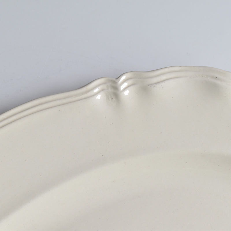 Vintage Oval Platter Digoin & Sarreguemines Ivoire, Petal Rim A