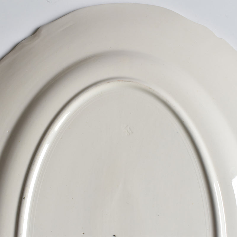 Vintage Oval Platter Digoin & Sarreguemines Ivoire, Scalloped Edge B