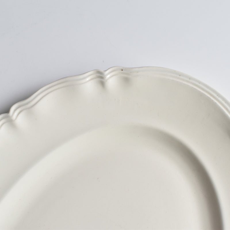 Vintage Oval Platter Digoin & Sarreguemines Ivoire, Scalloped Edge B