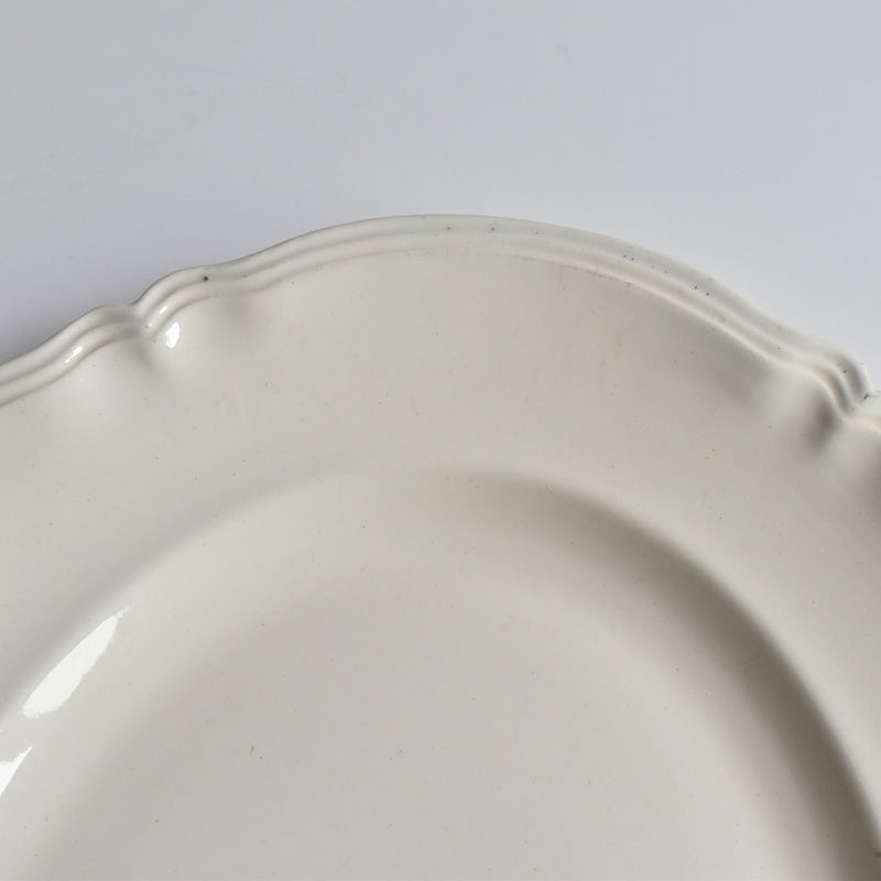 Vintage Oval Platter Digoin & Sarreguemines Ivoire, Scalloped Edge B