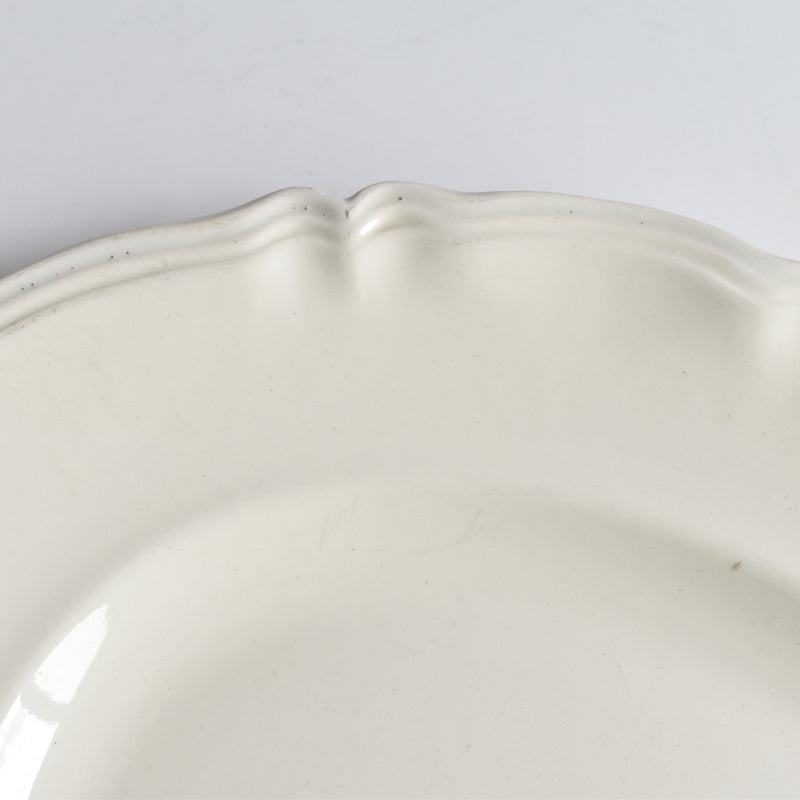 Vintage Oval Platter Digoin & Sarreguemines Ivoire, Scalloped Edge B
