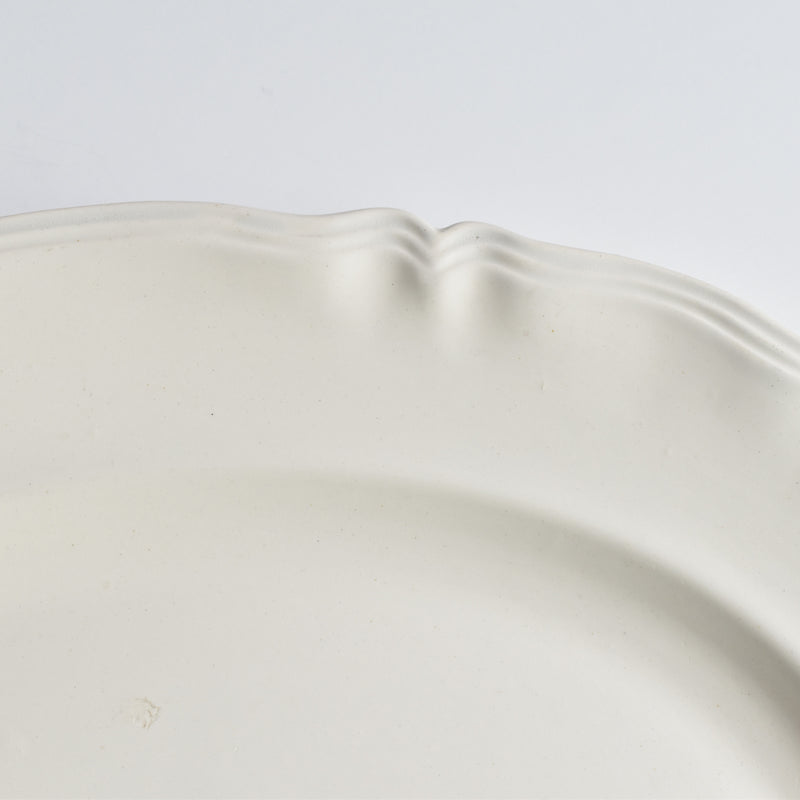 Vintage Oval Platter Digoin & Sarreguemines Ivoire, Scalloped Edge B