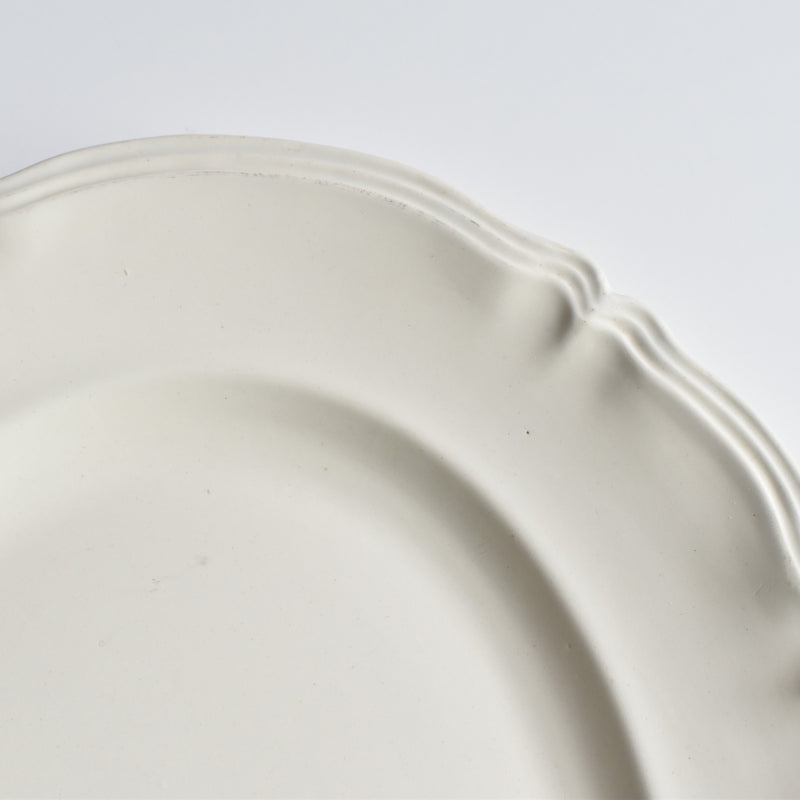 Vintage Oval Platter Digoin & Sarreguemines Ivoire, Scalloped Edge B