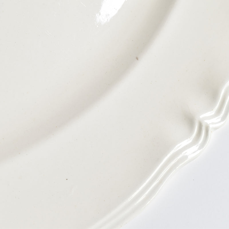 Vintage Oval Platter Digoin & Sarreguemines Ivoire, Scalloped Edge B