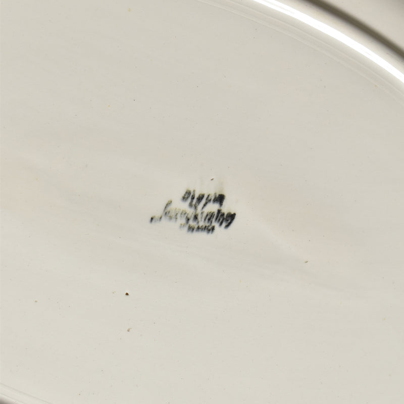 Vintage Oval Platter Digoin & Sarreguemines Ivoire, Scalloped Edge B