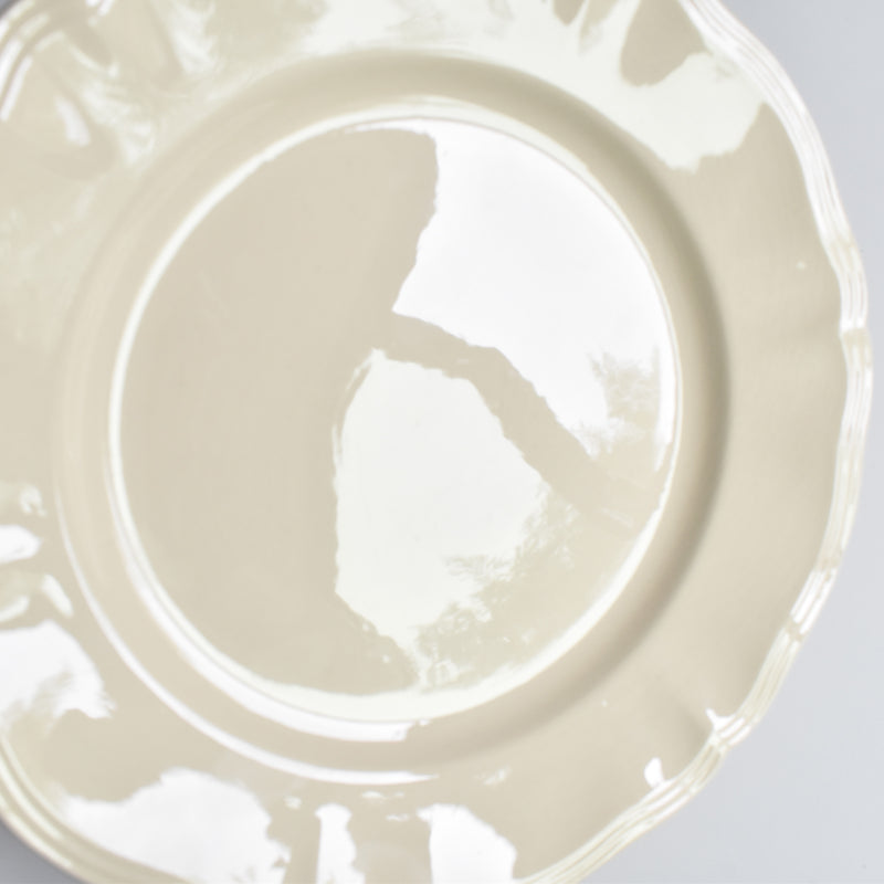 Vintage Plate Digoin & Sarreguemines Ivoire Scalloped Rim