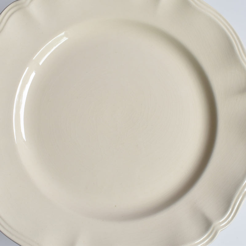 Vintage Plate Digoin & Sarreguemines Ivoire Scalloped Rim