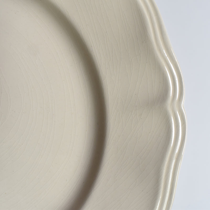 Vintage Plate Digoin & Sarreguemines Ivoire Scalloped Rim