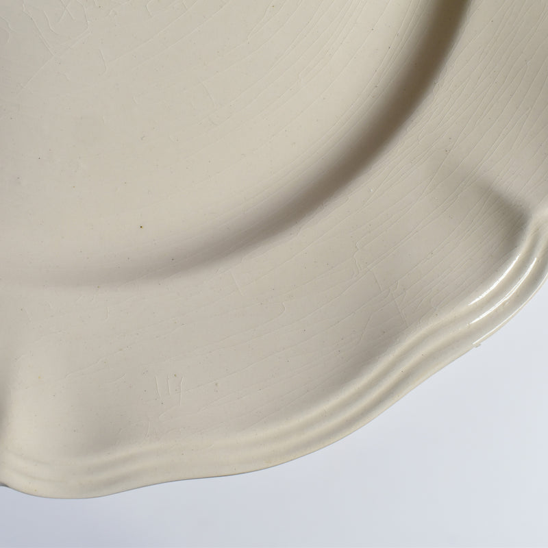 Vintage Plate Digoin & Sarreguemines Ivoire Scalloped Rim