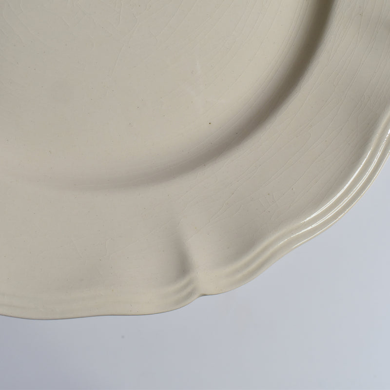 Vintage Plate Digoin & Sarreguemines Ivoire Scalloped Rim