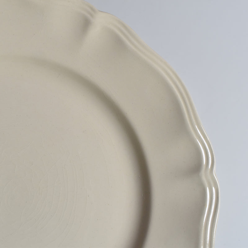 Vintage Plate Digoin & Sarreguemines Ivoire Scalloped Rim