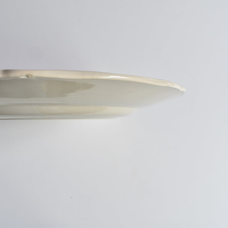 Vintage Plate Digoin & Sarreguemines Ivoire Scalloped Rim