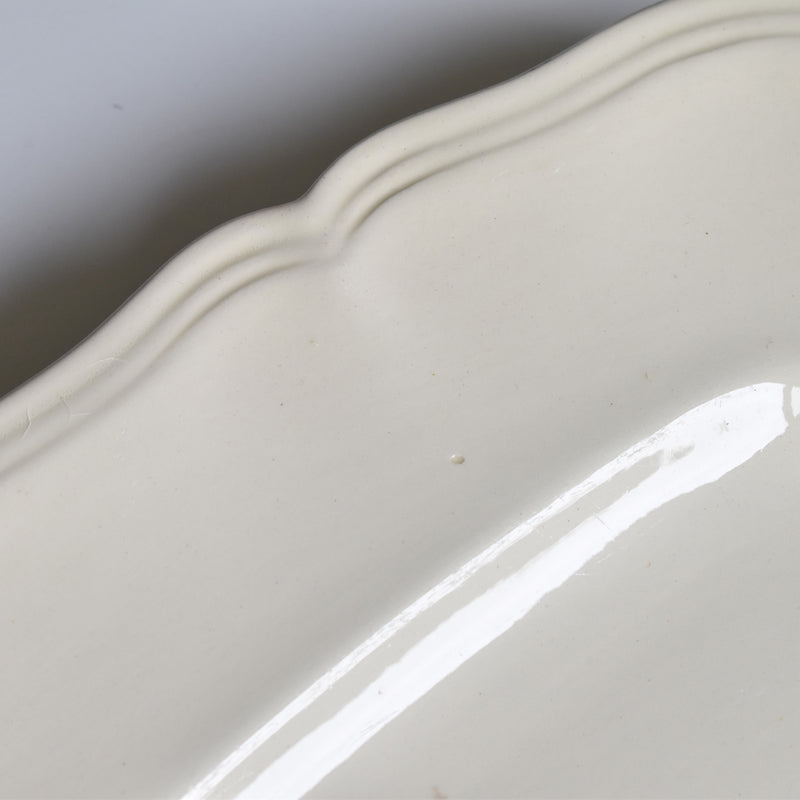 Vintage Rectangle Plate Digoin & Sarreguemines Ivoire Flower Rim 39cm
