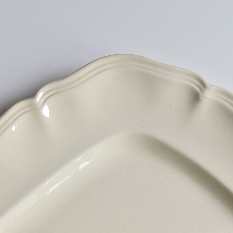 Vintage Rectangle Plate Digoin & Sarreguemines Ivoire Flower Rim 39cm