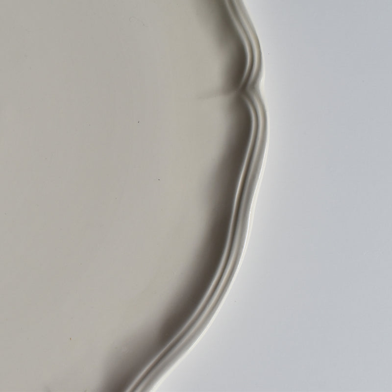 Vintage Tart Dish Digoin & Sarreguemines Ivoire Floral Rim