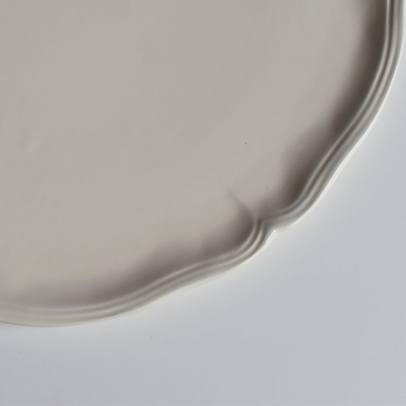 Vintage Tart Dish Digoin & Sarreguemines Ivoire Floral Rim