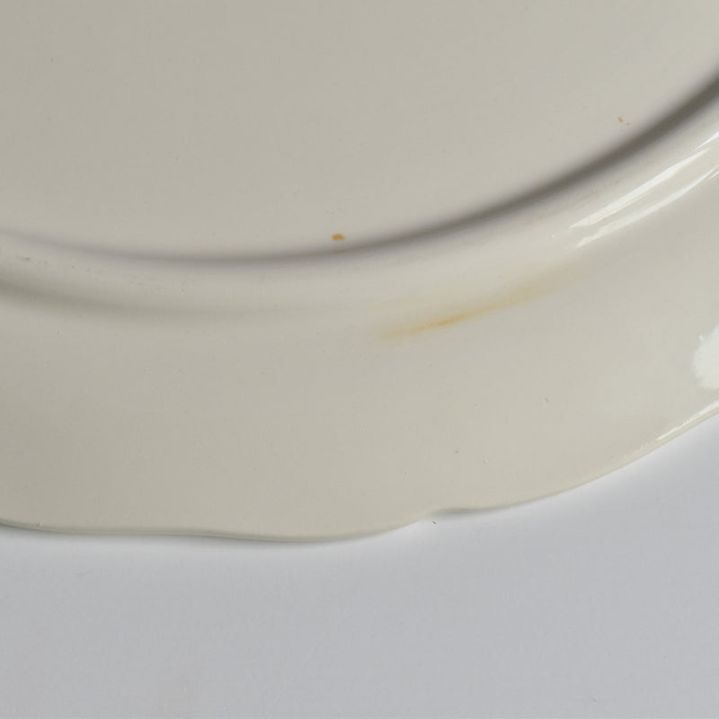 Vintage Tart Dish Digoin & Sarreguemines Ivoire Floral Rim