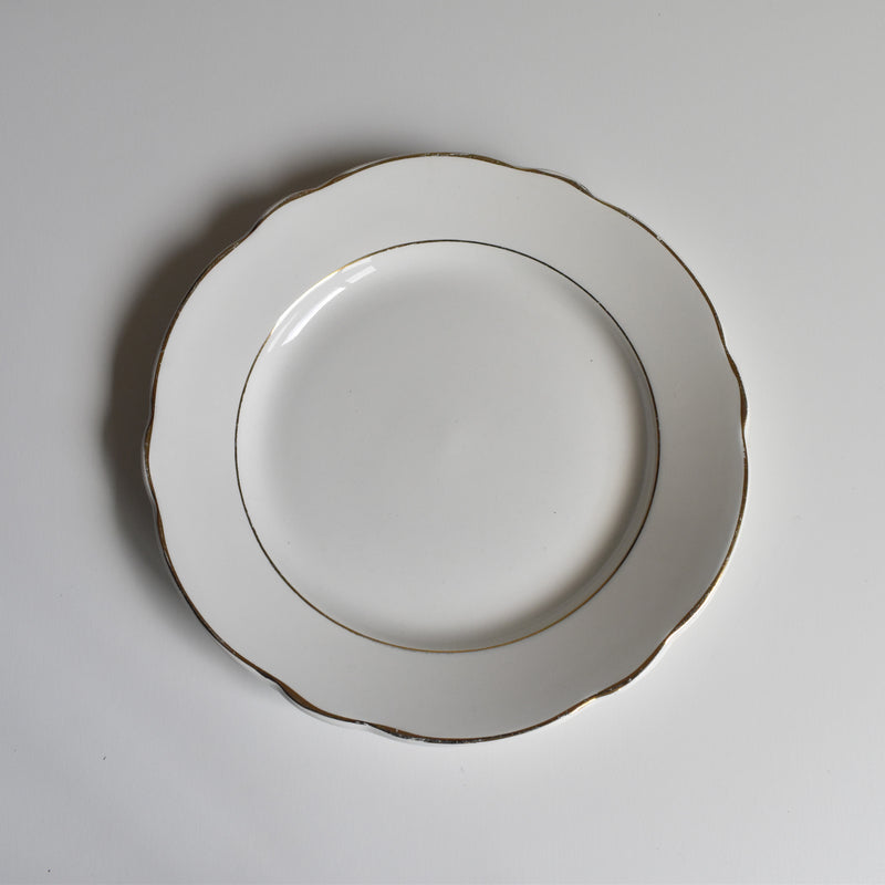 Vintage dessert plate Digoin & Sarreguemines White & gold A