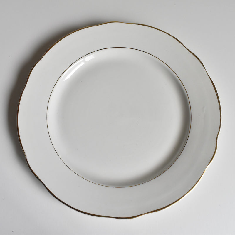 Vintage Plate Digoin & Sarreguemines White & gold A