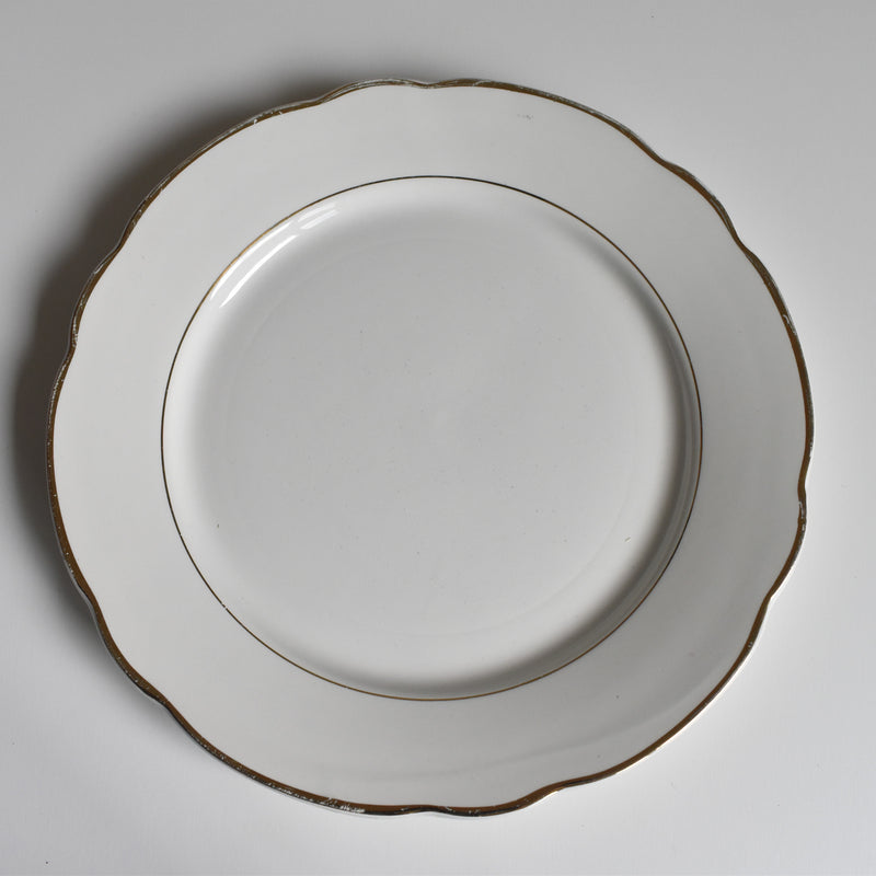Vintage Plate Digoin & Sarreguemines White & Gold B