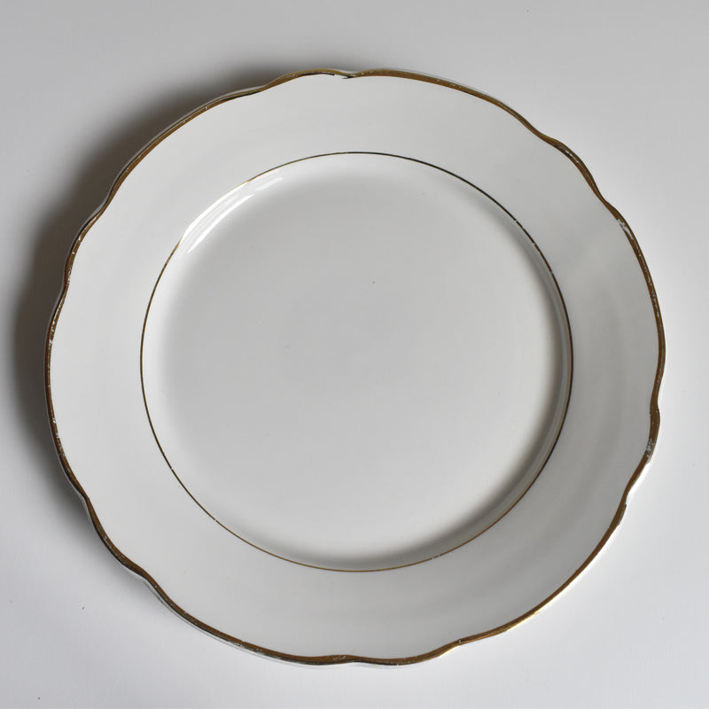 Vintage Plate Digoin & Sarreguemines White & gold C