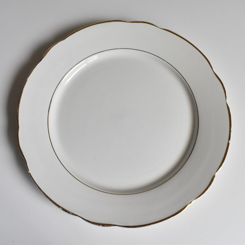 Vintage Plate Digoin & Sarreguemines White & Gold D
