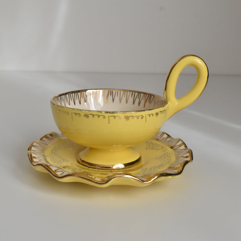 ヴィンテージコーヒーカップ＆ソーサー ア.ドラサンヴァル イェロー